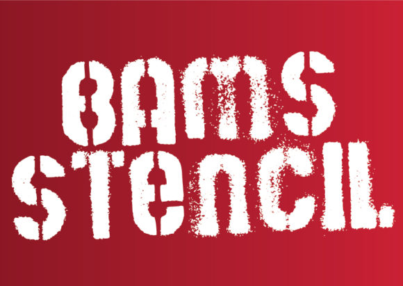 Bams Stencil Font for Bold Editorial Design
